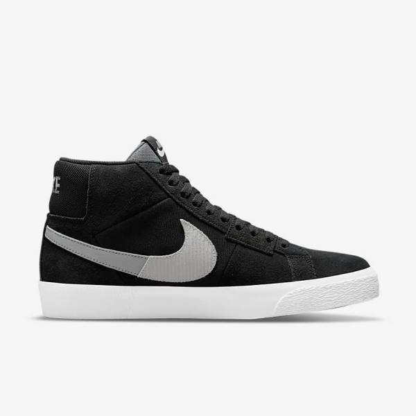 Nike SB Zoom Blazer Mid Premium Skate Shoes Herren Schwarz Grau Weiß | NK734SOB