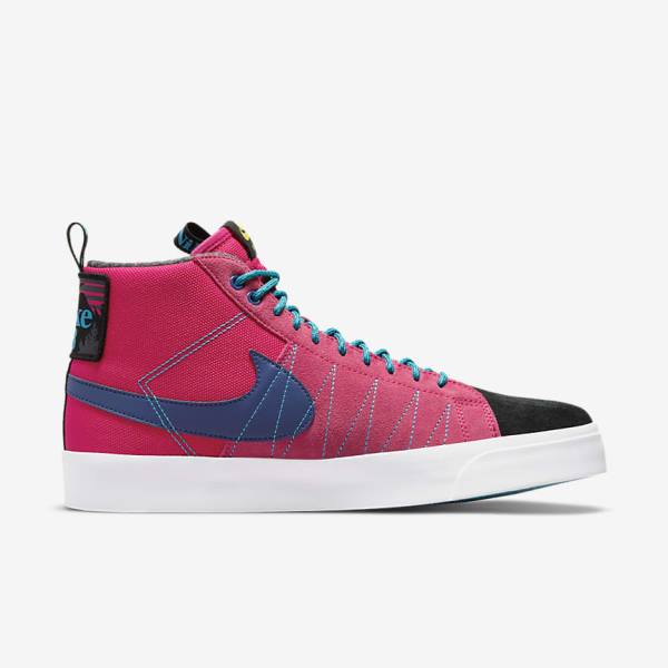 Nike SB Zoom Blazer Mid Premium Sneakers Herren Rosa Blau Königsblau Blau | NK970YMU