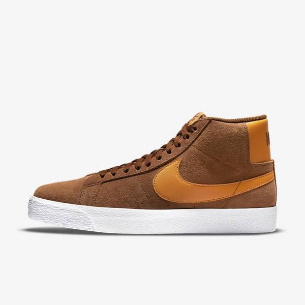 Nike SB Zoom Blazer Mid Skate Shoes Damen Weiß Gelb | NK730HLT