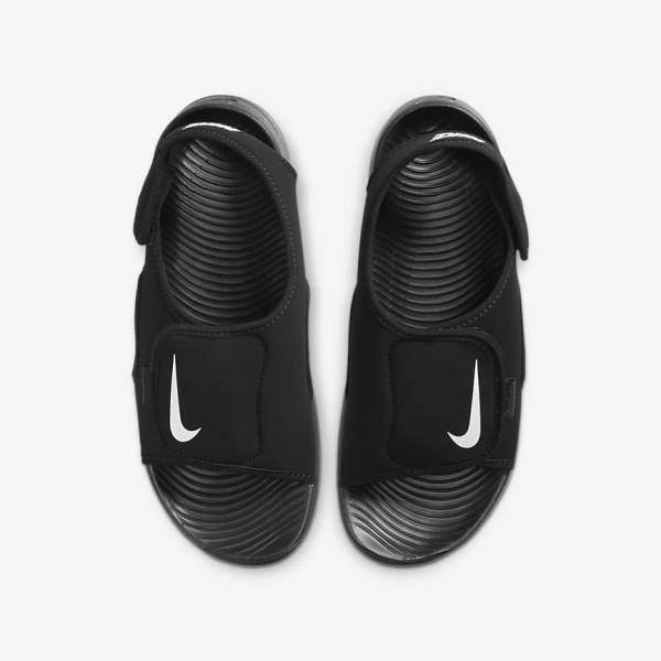 Nike Sunray Adjust 5 V2 Younger and Older Sandalen Kinder Schwarz Weiß | NK806HWO