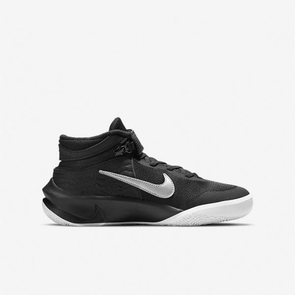 Nike Team Hustle D 10 FlyEase Older Basketballschuhe Kinder Metal | NK791OKB