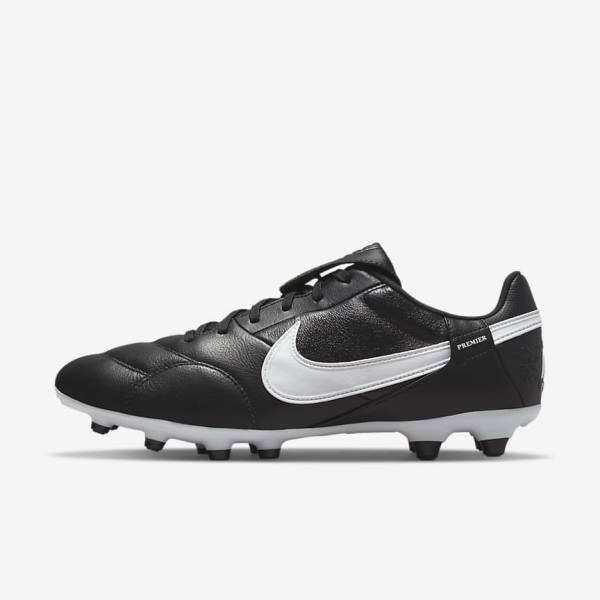 Nike The Premier 3 FG Firm-Grounds Fußballschuhe Herren Schwarz Weiß | NK452NUL