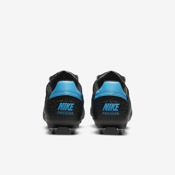 Nike The Premier 3 SG-PRO Anti-Clog Traction Soft-Ground Fußballschuhe Herren Schwarz Blau | NK485DQA