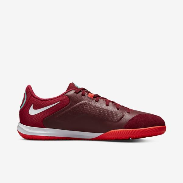 Nike Tiempo Legend 9 Academy IC Indoor-Court Fußballschuhe Damen Rot Hellrot Weiß | NK245VAY