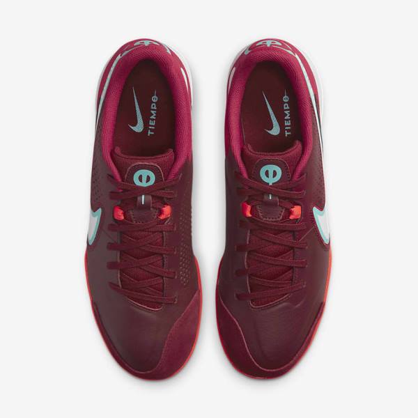 Nike Tiempo Legend 9 Academy IC Indoor-Court Fußballschuhe Damen Rot Hellrot Weiß | NK245VAY