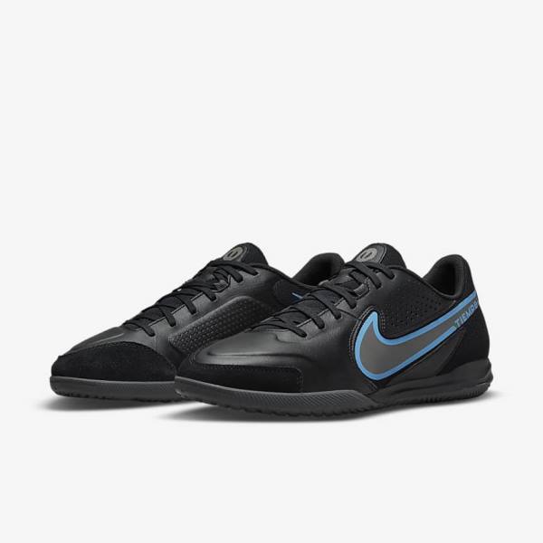 Nike Tiempo Legend 9 Academy IC Indoor-Court Fußballschuhe Damen Schwarz Grau | NK417QGU