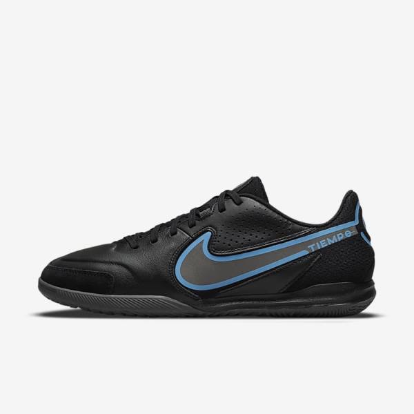 Nike Tiempo Legend 9 Academy IC Indoor-Court Fußballschuhe Damen Schwarz Grau | NK417QGU