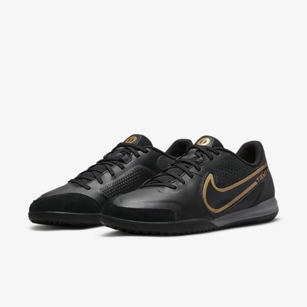 Nike Tiempo Legend 9 Academy IC Indoor-Court Fußballschuhe Damen Metal Gold | NK479DBO