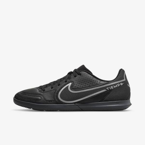 Nike Tiempo Legend 9 Club IC Indoor-Court Fußballschuhe Damen Schwarz Dunkelgrau | NK401IXQ