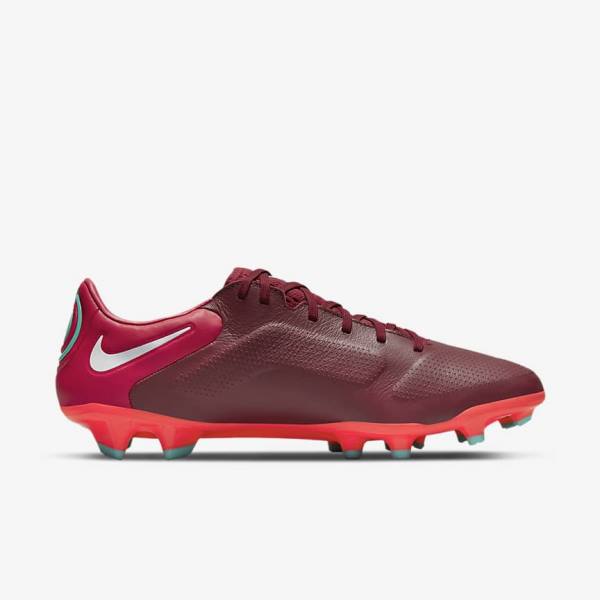 Nike Tiempo Legend 9 Pro FG Firm-Ground Fußballschuhe Damen Rot Weiß | NK630GLY