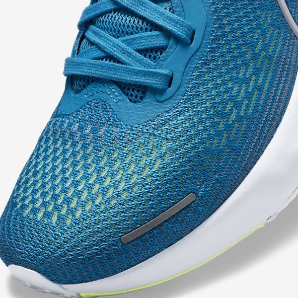 Nike ZoomX Invincible Run Flyknit Straßen Laufschuhe Herren Blau Hellgrün Grau Weiß | NK874JFW