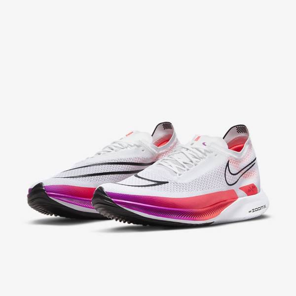 Nike ZoomX Streakfly Straßen Rennfahrer Laufschuhe Herren Weiß Rot Lila Schwarz | NK852CQM