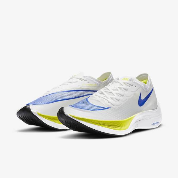 Nike ZoomX Vaporfly NEXT% Straßen Rennfahrer Laufschuhe Damen Weiß Schwarz Blau | NK271YDU