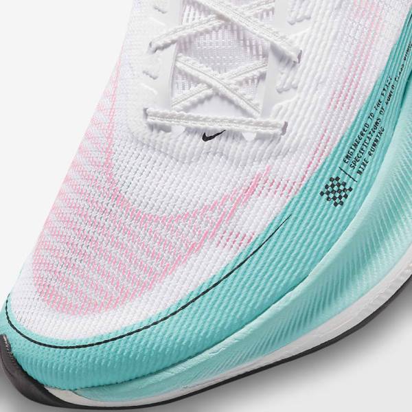 Nike ZoomX Vaporfly Next% 2 Straßen Rennfahrer Laufschuhe Herren Grün Blau Weiß Schwarz | NK347QAV