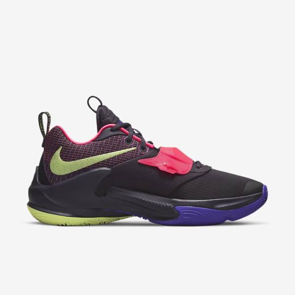 Nike Zoom Freak 3 Basketballschuhe Damen Lila Rosa Lila Hellzitrone | NK013FNJ