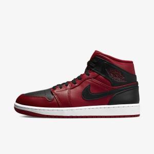 Nike Air Jordan 1 Mid Jordan Schuhe Herren Rot Weiß Schwarz | NK218APV