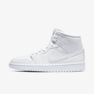 Nike Air Jordan 1 Mid Sneakers Damen Weiß | NK598ENL