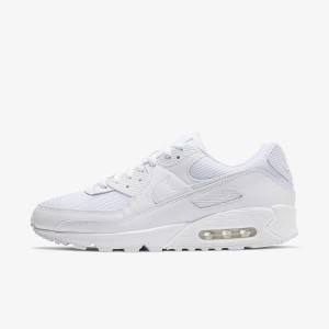 Nike Air Max 90 Sneakers Herren Weiß Grau Weiß | NK638XFZ