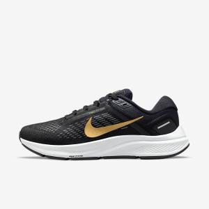 Nike Air Zoom Structure 24 Straßen Laufschuhe Damen Metal Gold | NK084BPX