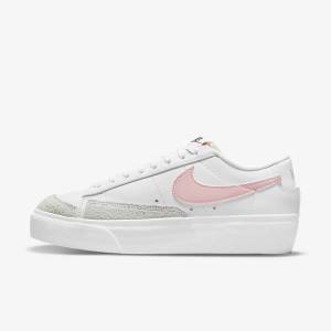 Nike Blazer Low Plattform Sneakers Damen Weiß Schwarz Rosa | NK965BEU