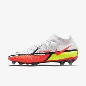 Nike Phantom GT2 Dynamic Fit Elite FG Firm-Ground Fußballschuhe Herren Weiß Hellrot | NK042IKE