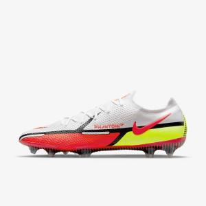 Nike Phantom GT2 Elite FG Firm-Ground Fußballschuhe Damen Weiß Schwarz Hellrot | NK139YST