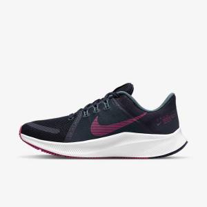 Nike Quest 4 Straßen Laufschuhe Damen Blau Grau Grün Weiß Rosa | NK543HVS