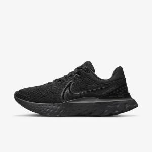 Nike React Infinity Run Flyknit 3 Straßen Laufschuhe Damen Schwarz | NK429ECD